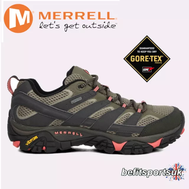 Merrell Moab 2 Gtx Womens Walking Shoes Gore-Tex Waterproof Ladies Hiking Shoe