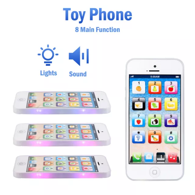 Boy & Girl Iphone Toy Mobile Phone English Educational Gift for Kids Children 3