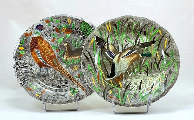 6 Assiettes à Dîner Gien Rambouillet - Scène De Chasse, Faïence Française, Vintage