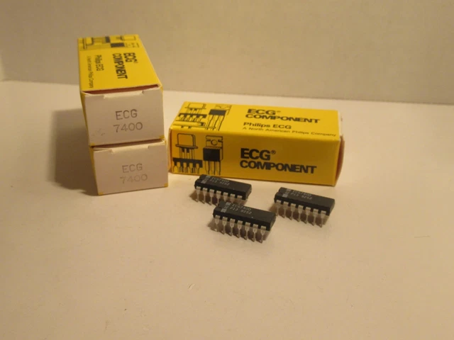 (LOT DE 3) Composant Philips Ecg Ecg Ecg7400 Ecg 7400 Circuit Intégré ...