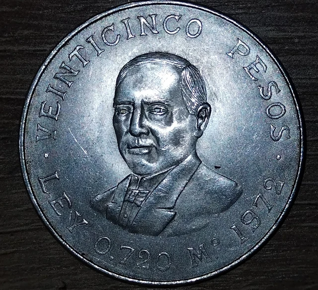 1972 Mexico 72% Silver Benito Pablo Juarez Garcia 25 Pesos