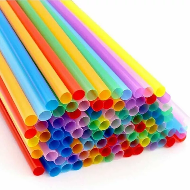 100/500Piece Jumbo Plastic/Plastic Straps/Straws 6 x 260mm Colorful