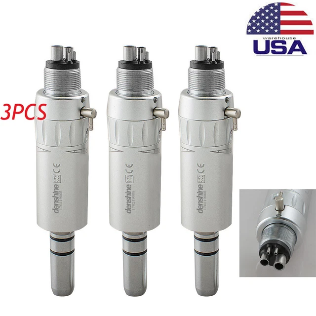 3* Denshine Dental Slow Low Speed Handpiece E-type Air Motor 4H 4 Hole Cartridge