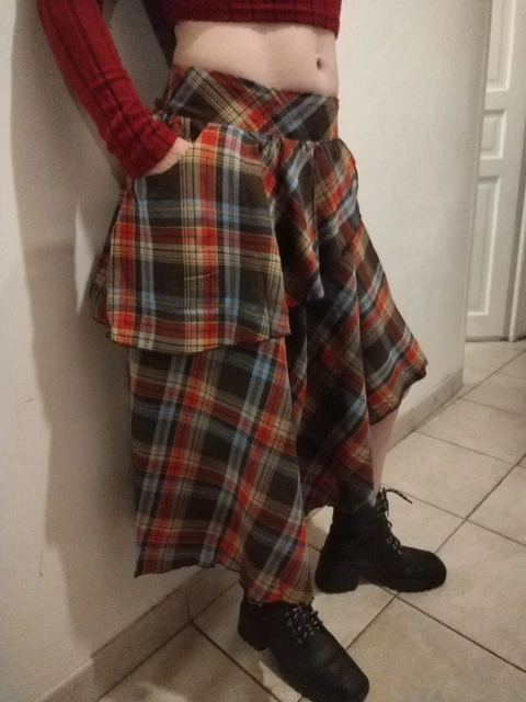 Jupe Grise Destroy Ici Et Maintenant - Taille 38 - Style évasé Au Genou - Coton - Occasion TB