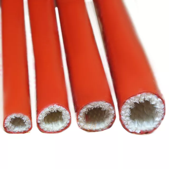 Φ4-Φ130 Silicone Rubber/Fibreglass Fire Sleeving HIGH TEMP Sleeve Insulating Red