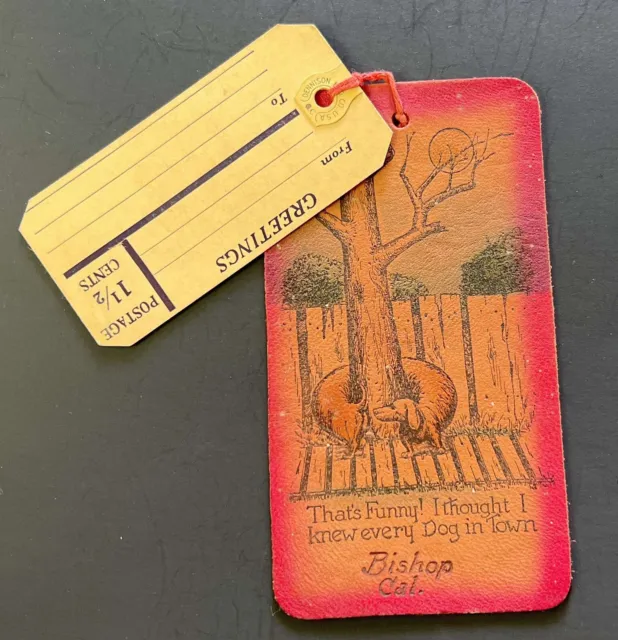Vintage Bishop California Leather Bookmark.