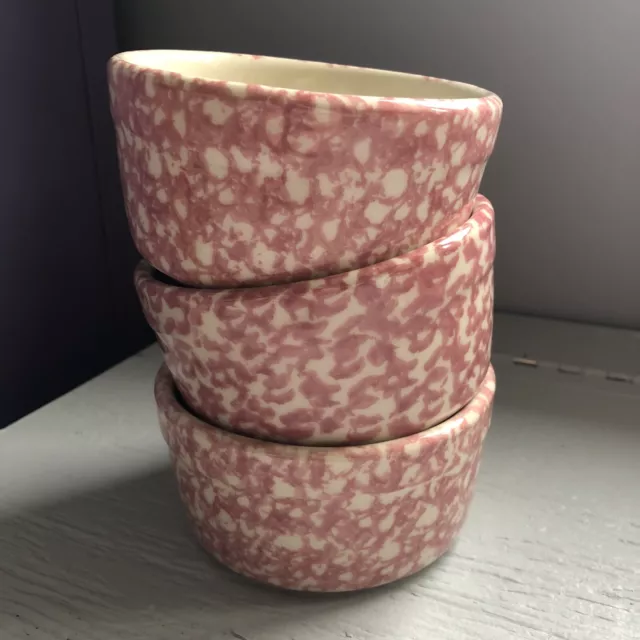 Roseville Pottery Pink Spongeware 5" Bowl by The Workshops of Gerald E Henn