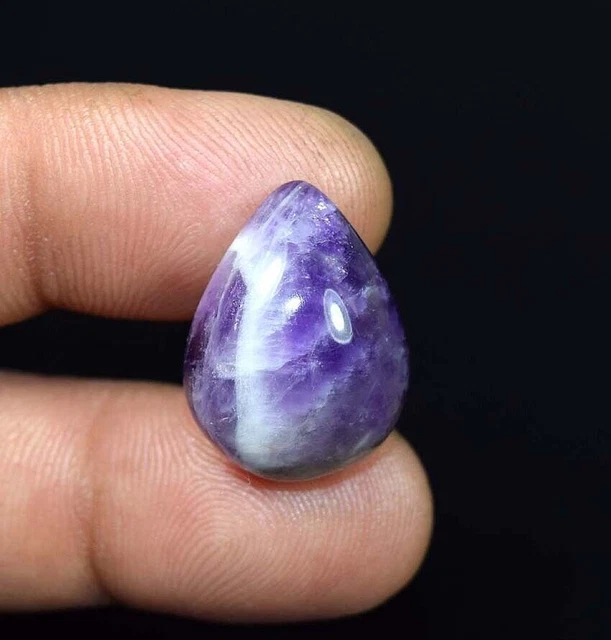 Améthyste Naturelle Dentelle Agate Poire Cabochon Pierre Précieuse Lâche...