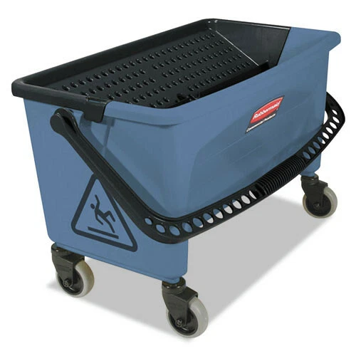 Rubbermaid Commercial Q930 Microfiber 3 Gal. Finish Bucket w/ Lid - Blue New