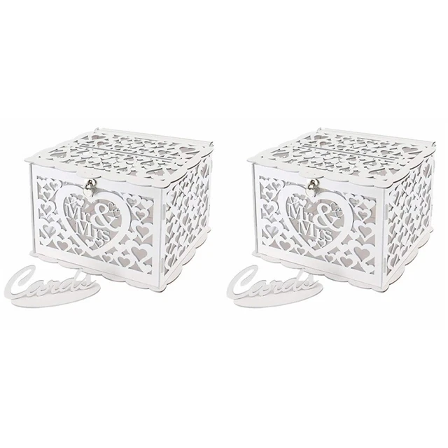 2 Sets Hollow Business Card Case Front Door Porch Sign Ornaments Bride