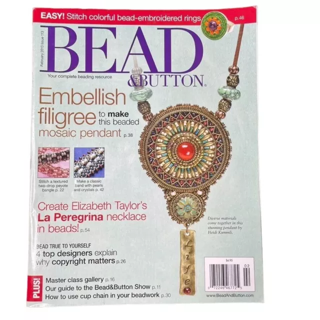 Libro de artesanía de joyería Bead & Button u febrero 2013 edición 113