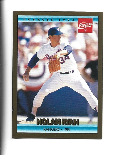 1992 Donruss Coca-Cola #25 Nolan Ryan card, Texas Rangers HOF