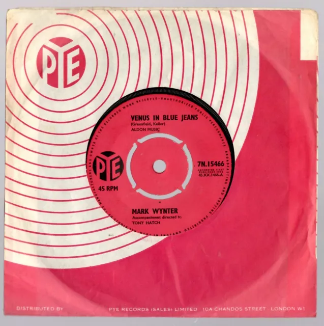 Mark Wynter - Venus in Blue Jeans - 45 rpm 7" Vinyl Single - 1962 Pye