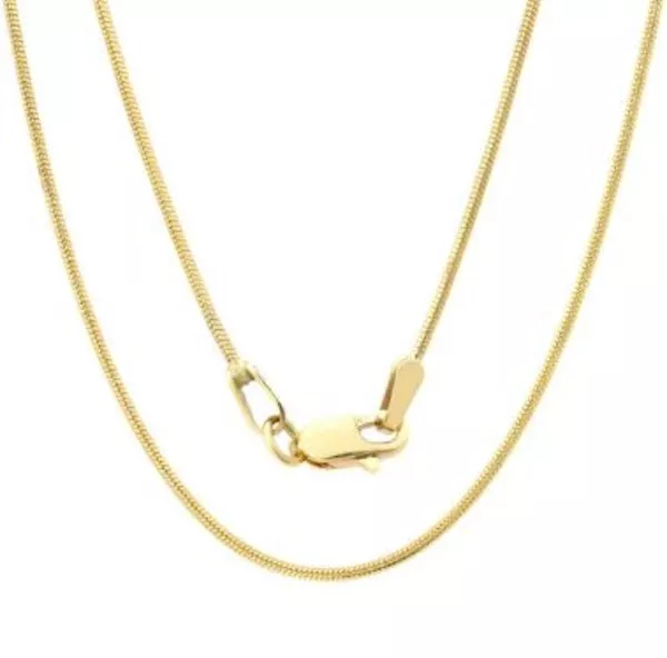 14kt White or Yellow Gold Diamond Cut Round Snake Chain 16",18" or 20"