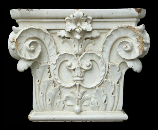Antique Corinthian Capital - Glazed Ceramic - Canada/U.S. - Late 19th Century
