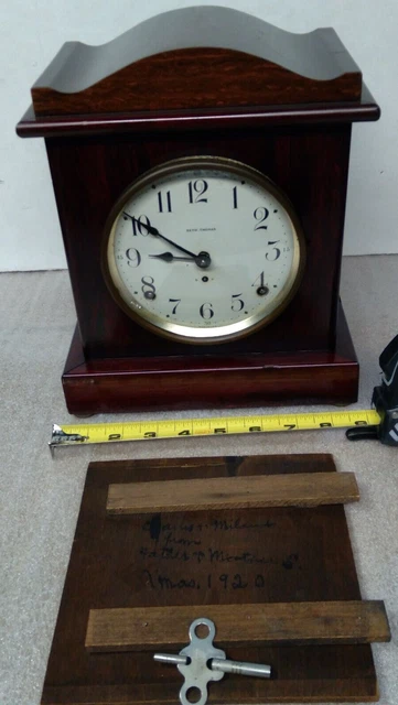 Antique 1920 Seth Thomas Adamantine Mantel Clock 8 day Time & Strike Running 89L