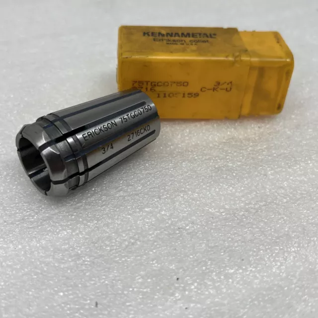 New Kennametal 75TGC0750 3/4” Coolant Collet, 2716 CKO, .75” Collet