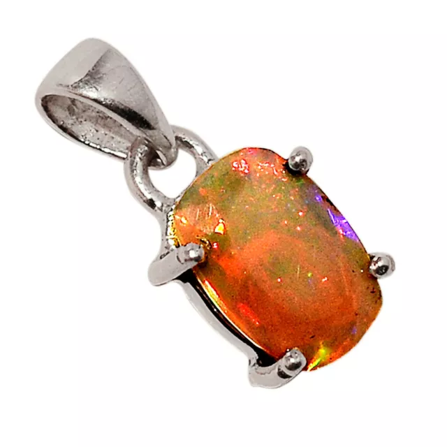 Faceted Ethiopian Opal 925 Sterling Silver Pendant Jewelry ALLP-2850