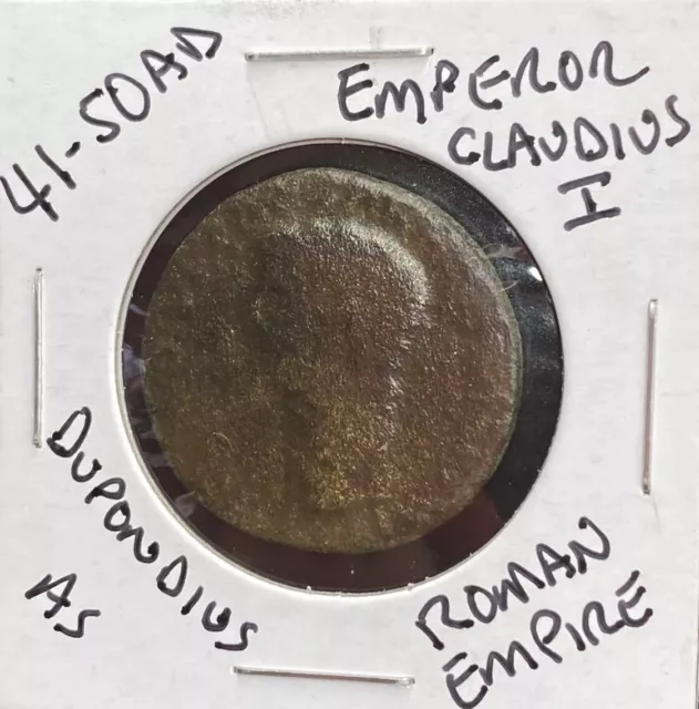 Large Ancient Rare Roman Coin 41-50 AD 2000 Years Old Emperor Claudius I Worn