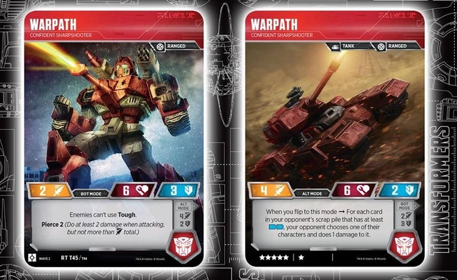 Transformers TCG 1X WARPATH - CONFIDENT SHARPSHOOTER - RT T45/T46 - Rare 2019