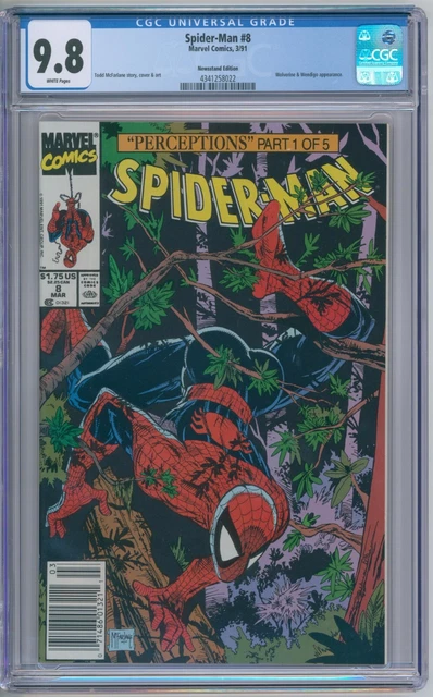 Spider-Man 8 CGC Graded 9.8 NM/MT Newsstand McFarlane Marvel Comics 1991