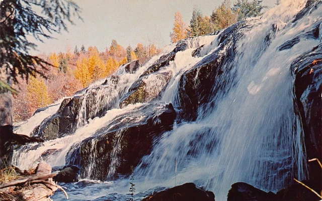 Upper Michigan's Bond Falls Ontonagon River Paulding Haight Vintage Postcard P6