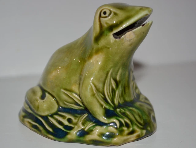 Ancienne Barbotine Tirelire A Casser La Grenouille D'onnaing