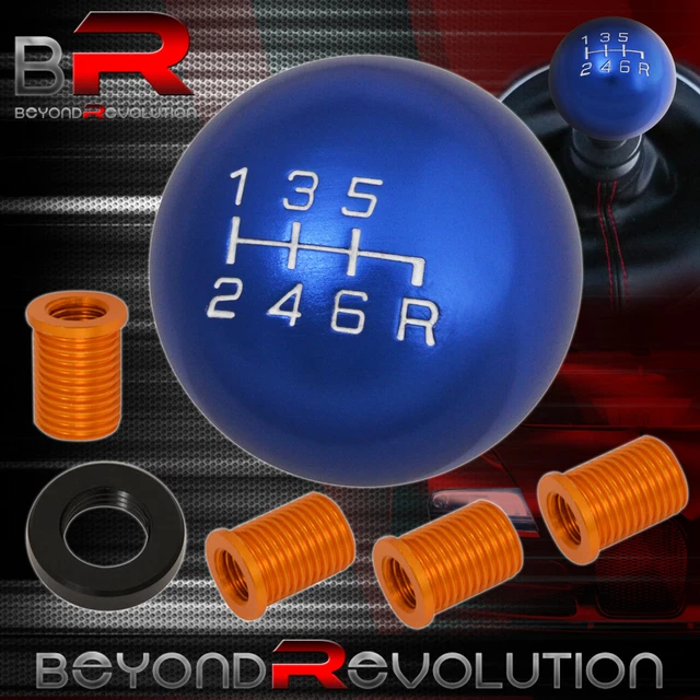 For Mini 8X1.25mm 6Speed Round Shift Shifter Knob Lever Adapter Kit Jdm Vip Blue