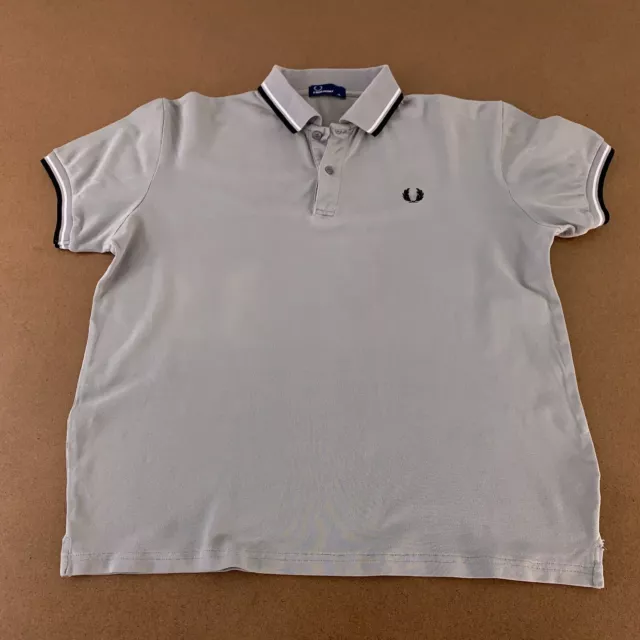 Fred Perry Men's Size XL Gray Cotton Short Sleeve Polo Shirt *Flaw