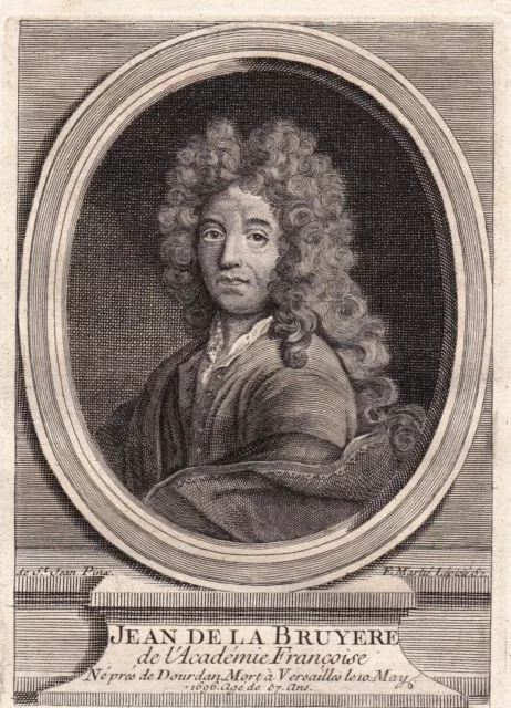 Portrait Xviiie Jean De La Bruyère Ecrivain Moraliste 1786 Eur 3000
