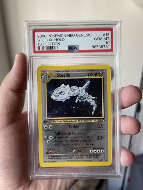 2000 Pokemon Neo Genesis 1St Edition Holo Steelix #15 Psa 10 Gem Mint