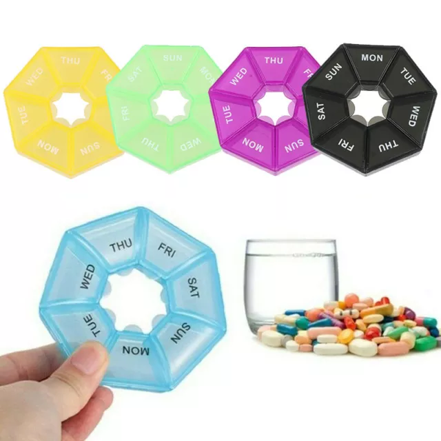 2/1Pc 7 Tage Pille Box Medizin Lagerung Tablet Container Abgabe Organizer O