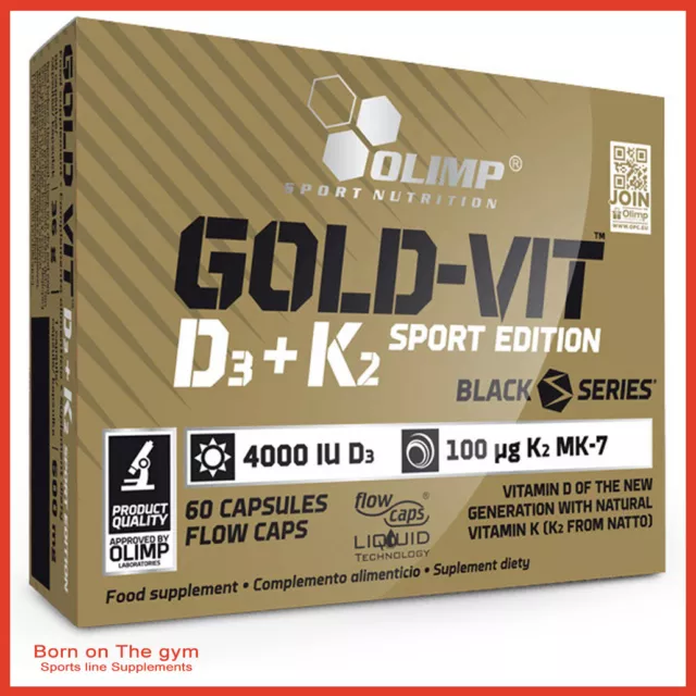 OLIMP GOLD VITAMIN D3 + K2 SPORT Vit D K Cap 2000IU Immune System Healthy Bones