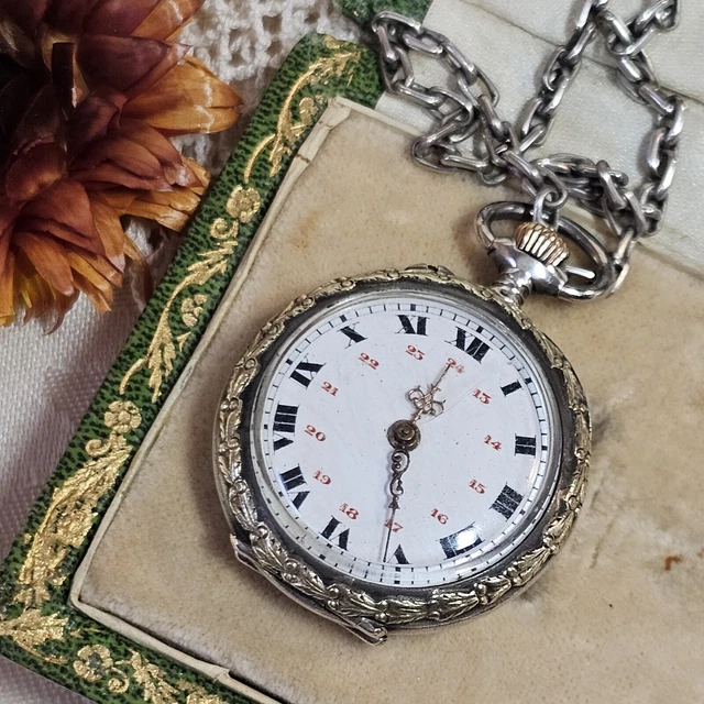 MONTRE GOUSSET FEMME Argent Vermeil Et Chaine Sautoir Thibaudeau