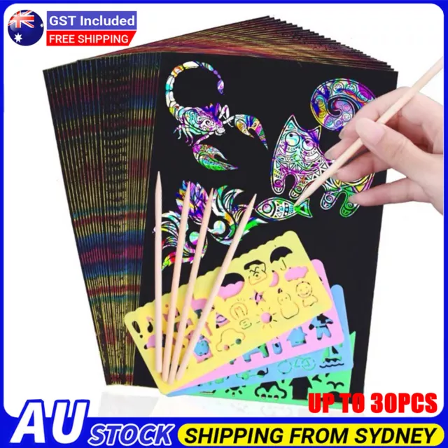 CREATIVE SCRATCH ART Paper for Kids DIY Drawing Toy with Rainbow Colors and  $12.97 - PicClick AU