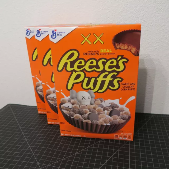 KAWS X Reeses Puffs Cereal Lot Of 3 REGULAR Size BRAND NEW NEVER OPENED