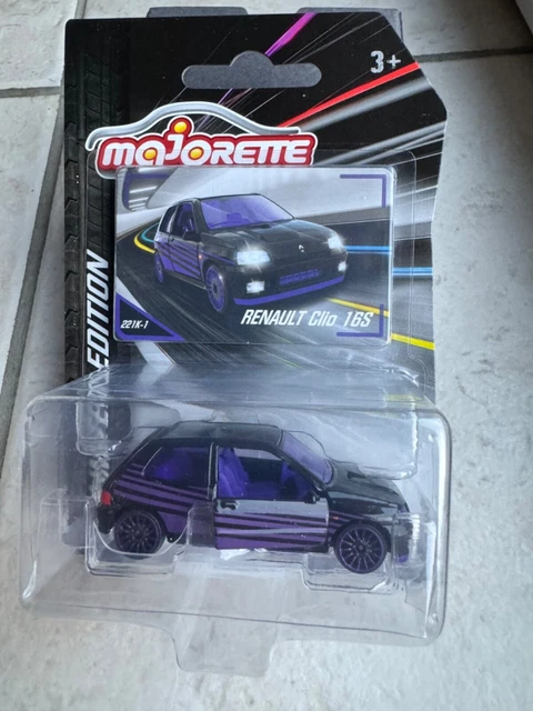 Voiture Miniature Majorette Renault Clio 16S Série 10 - Échelle 1:53 - Intérieur Noir/violet - Sans Boîte