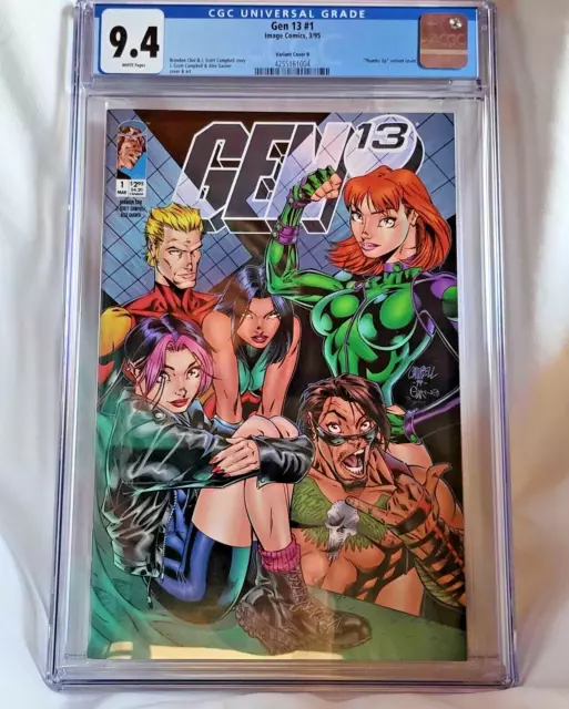 Gen 13 #1 - Cgc 9.4 Wp Nm Thumbs Up Variant Cover B /Scott Campbell/Image Comics