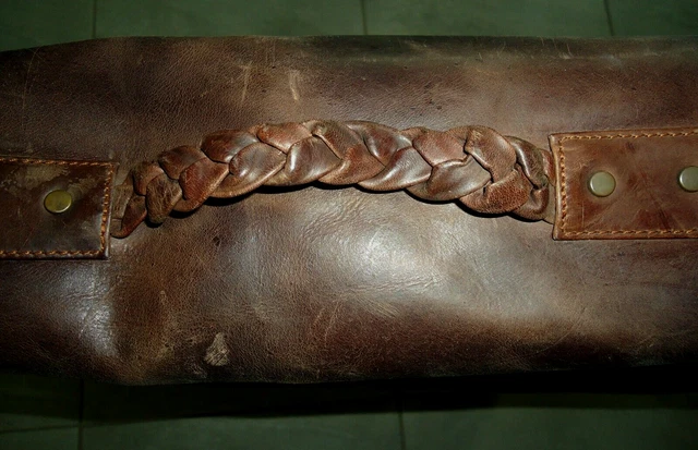 RARE Orvis Leather Dog Bed 3
