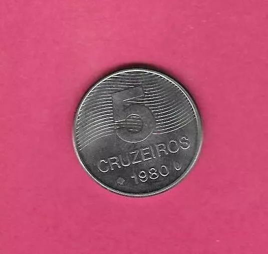 BRAZIl km591 1980 uncirculated-unc mint-bu old vintage 5 CRUZEIROS coin