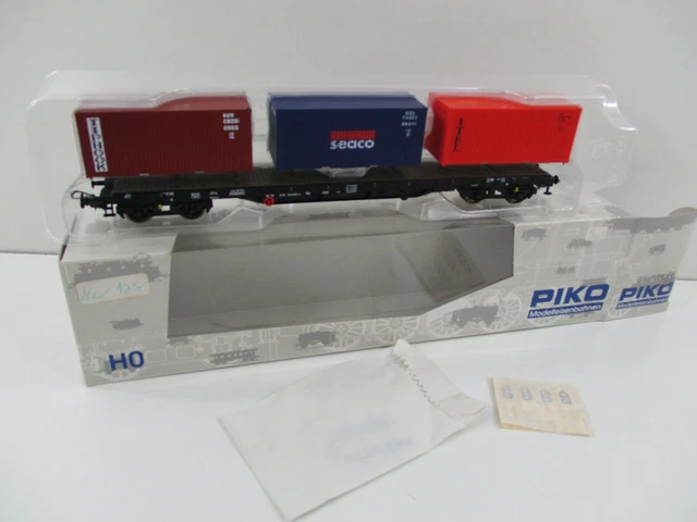PIKO Ho 95666 plat métal à essieux porte container Calberson - Modélisme