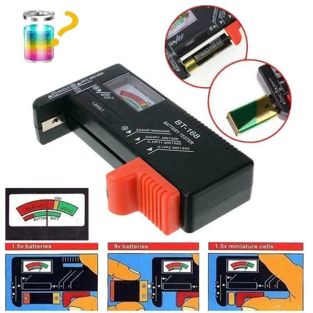 BATTERY TESTER CHECKER Universal For AA AAA C D 9V Batteries Cell