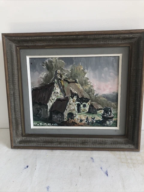 Tableau Huile Sur Toile Pierre Rinaudo - 'La Dame Tout De Blanc Vêtue' - Signé - Cadre à Repriser