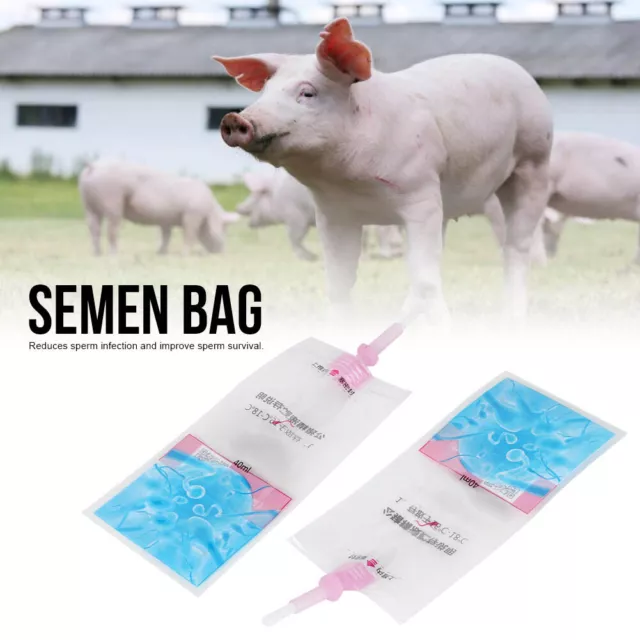 100 piezas 40 ml Plástico Desechable Cerdo Oveja Vaca Inseminación Semen Bolsa SD