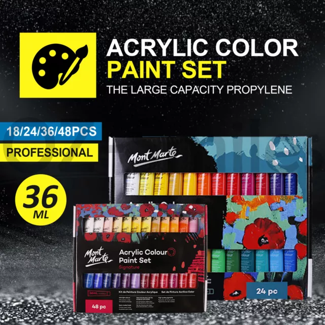 Acrylic Paint Set 18/24/36/48pcs 36ml Mont Marte Studio Artist Student Painting