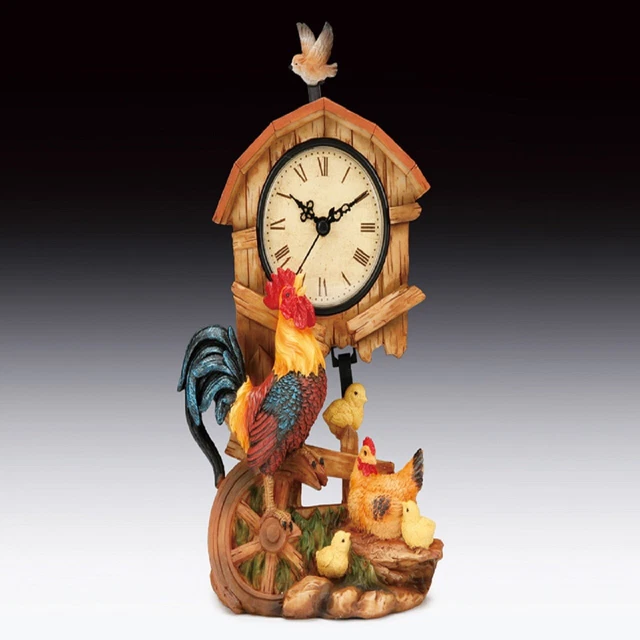 Reloj familiar gallo multicolor de 10,2 pulgadas