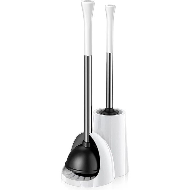 HOMEMAXS Set stantuffo WC semplice ed elegante 2 in 1 stantuffo e spazzola WC