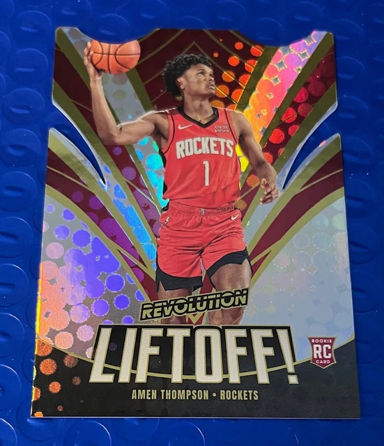 Rockets Rookie Thompson 2023-24 PANINI REVOLUTION Amen Thompson Liftoff #10 Rookie RC Rockets ...