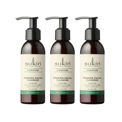 3 x Sukin Signature Foaming Facial Cleanser 125mL