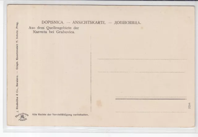 AK Grabovica, Quellengebiet der Narenta, Wasserfall, um 1920 2